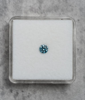 0.5ct Round Fancy Vivid Blue Lab Diamond